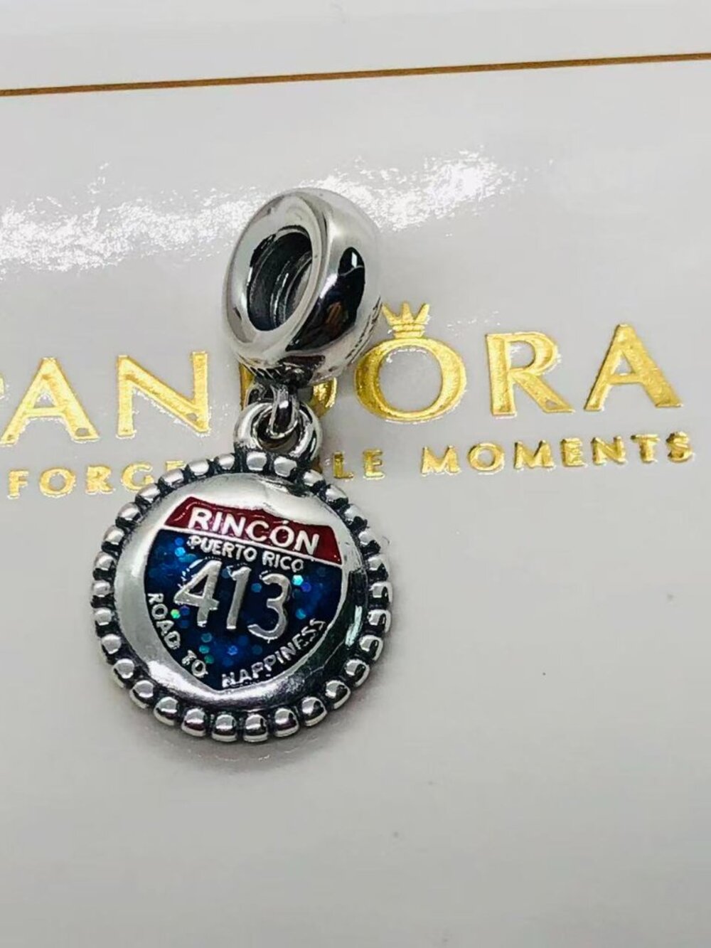 Pandora Road to Happiness 413 Charm Exclusive Dangle charm S925 Silver with box
